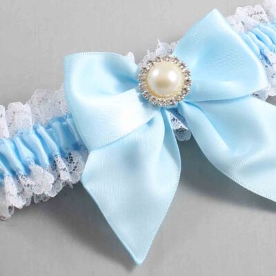 Alice Blue and White Lace Wedding Garter / Blue and White Wedding Garters / Wedding Garter / Custom Wedding Garter / Bridal Garter / Prom Garter / Linda Joyce Couture / Personalized Garter / Personalized Wedding Garter / Personalized Prom Garter