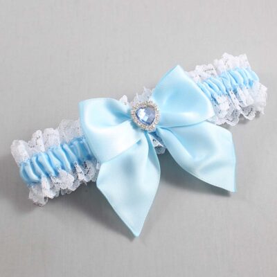 Alice Blue and White Lace Wedding Garter / Blue and White Wedding Garters / Wedding Garter / Custom Wedding Garter / Bridal Garter / Prom Garter / Linda Joyce Couture / Personalized Garter / Personalized Wedding Garter / Personalized Prom Garter