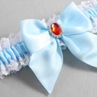 Alice Blue and White Lace Wedding Garter / Blue and White Wedding Garters / Wedding Garter / Custom Wedding Garter / Bridal Garter / Prom Garter / Linda Joyce Couture / Personalized Garter / Personalized Wedding Garter / Personalized Prom Garter