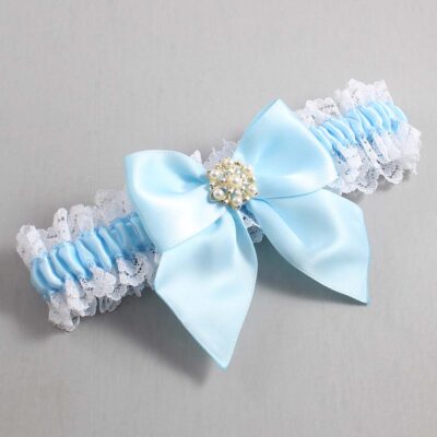 Alice Blue and White Lace Wedding Garter / Blue and White Wedding Garters / Wedding Garter / Custom Wedding Garter / Bridal Garter / Prom Garter / Linda Joyce Couture / Personalized Garter / Personalized Wedding Garter / Personalized Prom Garter