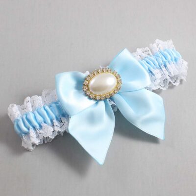 Alice Blue and White Lace Wedding Garter / Blue and White Wedding Garters / Wedding Garter / Custom Wedding Garter / Bridal Garter / Prom Garter / Linda Joyce Couture / Personalized Garter / Personalized Wedding Garter / Personalized Prom Garter
