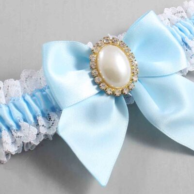 Alice Blue and White Lace Wedding Garter / Blue and White Wedding Garters / Wedding Garter / Custom Wedding Garter / Bridal Garter / Prom Garter / Linda Joyce Couture / Personalized Garter / Personalized Wedding Garter / Personalized Prom Garter