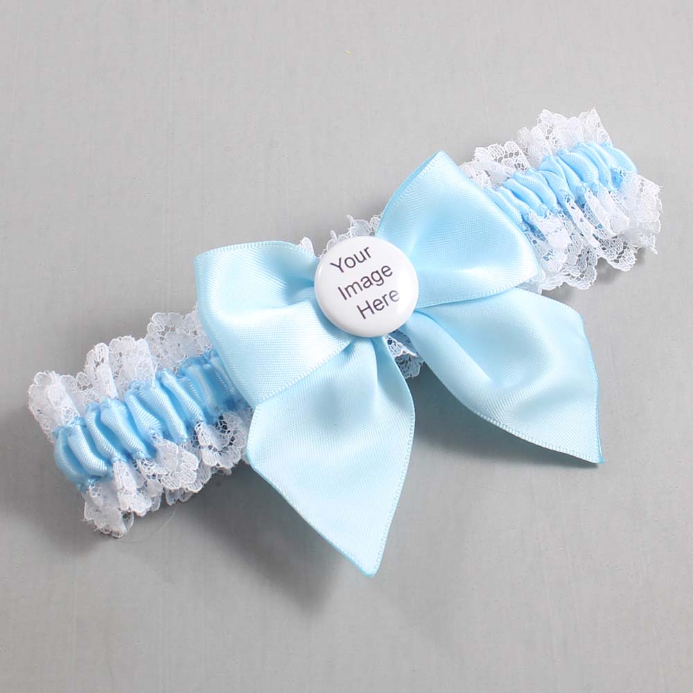 Alice Blue and White Lace Wedding Garter / Blue and White Wedding Garters / Wedding Garter / Custom Wedding Garter / Bridal Garter / Prom Garter / Linda Joyce Couture / Personalized Garter / Personalized Wedding Garter / Personalized Prom Garter