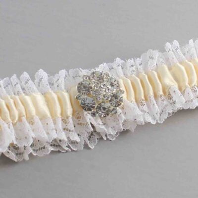 Ivory and White Lace and White Lace Wedding Garter / Ivory and White Wedding Garters / Wedding Garter / Custom Wedding Garter / Bridal Garter / Prom Garter / Linda Joyce Couture / Personalized Garter / Personalized Wedding Garter / Personalized Prom Garter