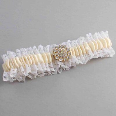 Ivory and White Lace and White Lace Wedding Garter / Ivory and White Wedding Garters / Wedding Garter / Custom Wedding Garter / Bridal Garter / Prom Garter / Linda Joyce Couture / Personalized Garter / Personalized Wedding Garter / Personalized Prom Garter