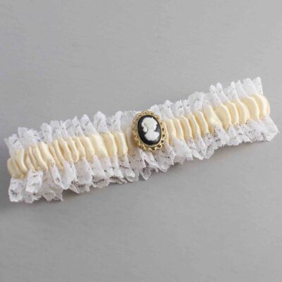 Ivory and White Lace and White Lace Wedding Garter / Ivory and White Wedding Garters / Wedding Garter / Custom Wedding Garter / Bridal Garter / Prom Garter / Linda Joyce Couture / Personalized Garter / Personalized Wedding Garter / Personalized Prom Garter