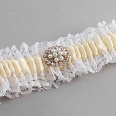 Ivory and White Lace and White Lace Wedding Garter / Ivory and White Wedding Garters / Wedding Garter / Custom Wedding Garter / Bridal Garter / Prom Garter / Linda Joyce Couture / Personalized Garter / Personalized Wedding Garter / Personalized Prom Garter