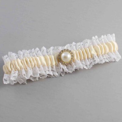 Ivory and White Lace and White Lace Wedding Garter / Ivory and White Wedding Garters / Wedding Garter / Custom Wedding Garter / Bridal Garter / Prom Garter / Linda Joyce Couture / Personalized Garter / Personalized Wedding Garter / Personalized Prom Garter