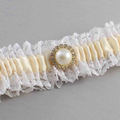 Ivory and White Lace and White Lace Wedding Garter / Ivory and White Wedding Garters / Wedding Garter / Custom Wedding Garter / Bridal Garter / Prom Garter / Linda Joyce Couture / Personalized Garter / Personalized Wedding Garter / Personalized Prom Garter