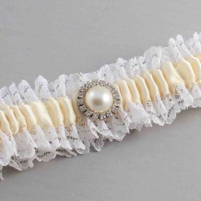 Ivory and White Lace and White Lace Wedding Garter / Ivory and White Wedding Garters / Wedding Garter / Custom Wedding Garter / Bridal Garter / Prom Garter / Linda Joyce Couture / Personalized Garter / Personalized Wedding Garter / Personalized Prom Garter