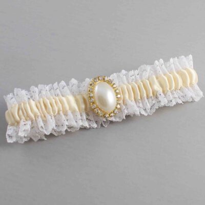 Ivory and White Lace and White Lace Wedding Garter / Ivory and White Wedding Garters / Wedding Garter / Custom Wedding Garter / Bridal Garter / Prom Garter / Linda Joyce Couture / Personalized Garter / Personalized Wedding Garter / Personalized Prom Garter