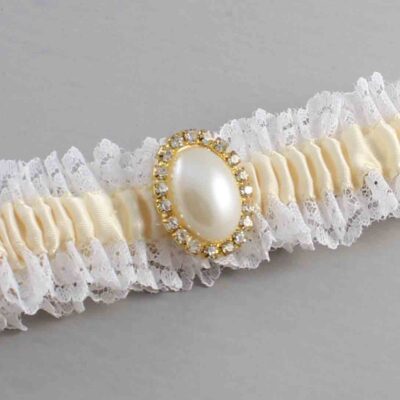 Ivory and White Lace and White Lace Wedding Garter / Ivory and White Wedding Garters / Wedding Garter / Custom Wedding Garter / Bridal Garter / Prom Garter / Linda Joyce Couture / Personalized Garter / Personalized Wedding Garter / Personalized Prom Garter