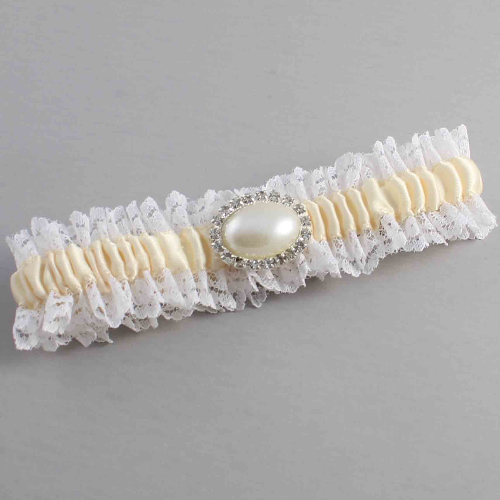 Ivory and White Lace and White Lace Wedding Garter / Ivory and White Wedding Garters / Wedding Garter / Custom Wedding Garter / Bridal Garter / Prom Garter / Linda Joyce Couture / Personalized Garter / Personalized Wedding Garter / Personalized Prom Garter