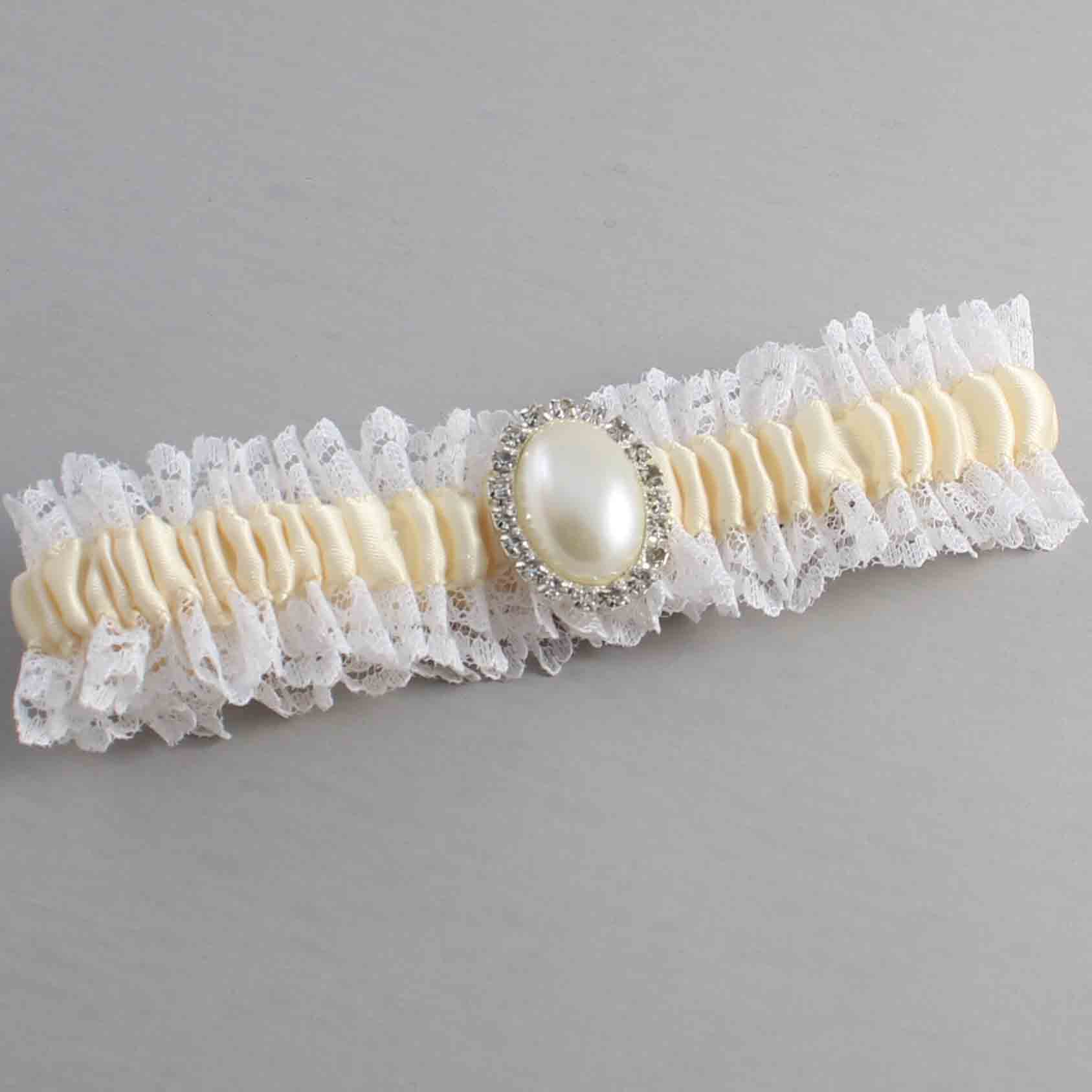 Ivory and White Lace and White Lace Wedding Garter / Ivory and White Wedding Garters / Wedding Garter / Custom Wedding Garter / Bridal Garter / Prom Garter / Linda Joyce Couture / Personalized Garter / Personalized Wedding Garter / Personalized Prom Garter