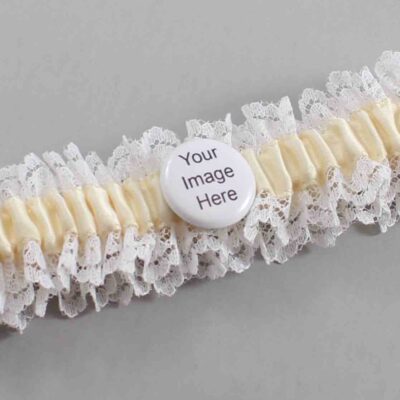 Ivory and White Lace and White Lace Wedding Garter / Ivory and White Wedding Garters / Wedding Garter / Custom Wedding Garter / Bridal Garter / Prom Garter / Linda Joyce Couture / Personalized Garter / Personalized Wedding Garter / Personalized Prom Garter
