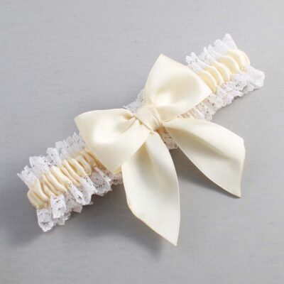Ivory and White Lace Wedding Garter / Ivory and White Wedding Garters / Wedding Garter / Custom Wedding Garter / Bridal Garter / Prom Garter / Linda Joyce Couture / Personalized Garter / Personalized Wedding Garter / Personalized Prom Garter