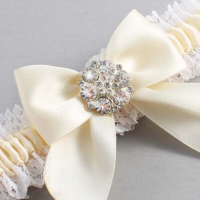 Ivory and White Lace Wedding Garter / Ivory and White Wedding Garters / Wedding Garter / Custom Wedding Garter / Bridal Garter / Prom Garter / Linda Joyce Couture / Personalized Garter / Personalized Wedding Garter / Personalized Prom Garter