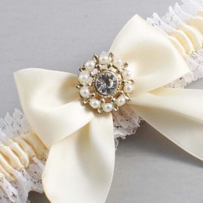 Ivory and White Lace Wedding Garter / Ivory and White Wedding Garters / Wedding Garter / Custom Wedding Garter / Bridal Garter / Prom Garter / Linda Joyce Couture / Personalized Garter / Personalized Wedding Garter / Personalized Prom Garter