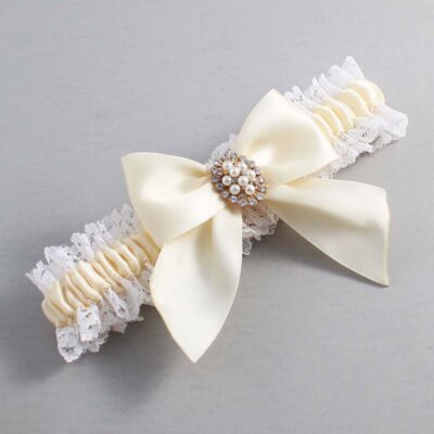 Ivory and White Lace Wedding Garter / Ivory and White Wedding Garters / Wedding Garter / Custom Wedding Garter / Bridal Garter / Prom Garter / Linda Joyce Couture / Personalized Garter / Personalized Wedding Garter / Personalized Prom Garter