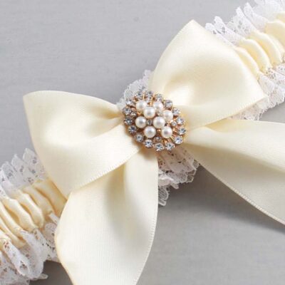 Ivory and White Lace Wedding Garter / Ivory and White Wedding Garters / Wedding Garter / Custom Wedding Garter / Bridal Garter / Prom Garter / Linda Joyce Couture / Personalized Garter / Personalized Wedding Garter / Personalized Prom Garter