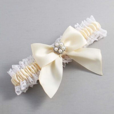 Ivory and White Lace Wedding Garter / Ivory and White Wedding Garters / Wedding Garter / Custom Wedding Garter / Bridal Garter / Prom Garter / Linda Joyce Couture / Personalized Garter / Personalized Wedding Garter / Personalized Prom Garter