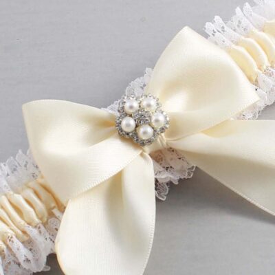 Ivory and White Lace Wedding Garter / Ivory and White Wedding Garters / Wedding Garter / Custom Wedding Garter / Bridal Garter / Prom Garter / Linda Joyce Couture / Personalized Garter / Personalized Wedding Garter / Personalized Prom Garter