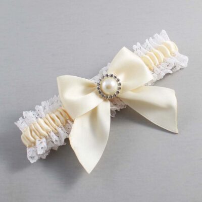 Ivory and White Lace Wedding Garter / Ivory and White Wedding Garters / Wedding Garter / Custom Wedding Garter / Bridal Garter / Prom Garter / Linda Joyce Couture / Personalized Garter / Personalized Wedding Garter / Personalized Prom Garter