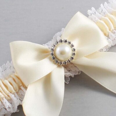 Ivory and White Lace Wedding Garter / Ivory and White Wedding Garters / Wedding Garter / Custom Wedding Garter / Bridal Garter / Prom Garter / Linda Joyce Couture / Personalized Garter / Personalized Wedding Garter / Personalized Prom Garter
