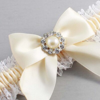 Ivory and White Lace Wedding Garter / Ivory and White Wedding Garters / Wedding Garter / Custom Wedding Garter / Bridal Garter / Prom Garter / Linda Joyce Couture / Personalized Garter / Personalized Wedding Garter / Personalized Prom Garter