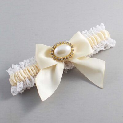 Ivory and White Lace Wedding Garter / Ivory and White Wedding Garters / Wedding Garter / Custom Wedding Garter / Bridal Garter / Prom Garter / Linda Joyce Couture / Personalized Garter / Personalized Wedding Garter / Personalized Prom Garter