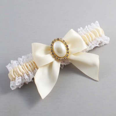 Ivory and White Lace Wedding Garter / Ivory and White Wedding Garters / Wedding Garter / Custom Wedding Garter / Bridal Garter / Prom Garter / Linda Joyce Couture / Personalized Garter / Personalized Wedding Garter / Personalized Prom Garter