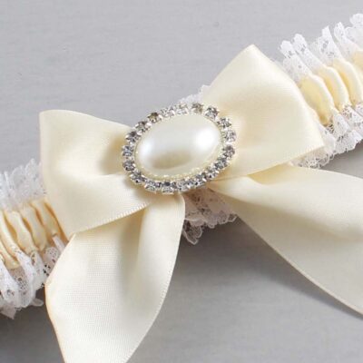 Ivory and White Lace Wedding Garter / Ivory and White Wedding Garters / Wedding Garter / Custom Wedding Garter / Bridal Garter / Prom Garter / Linda Joyce Couture / Personalized Garter / Personalized Wedding Garter / Personalized Prom Garter
