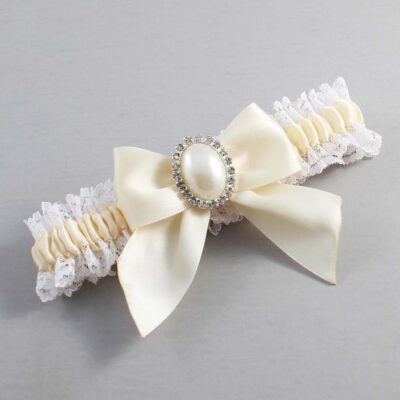 Ivory and White Lace Wedding Garter / Ivory and White Wedding Garters / Wedding Garter / Custom Wedding Garter / Bridal Garter / Prom Garter / Linda Joyce Couture / Personalized Garter / Personalized Wedding Garter / Personalized Prom Garter