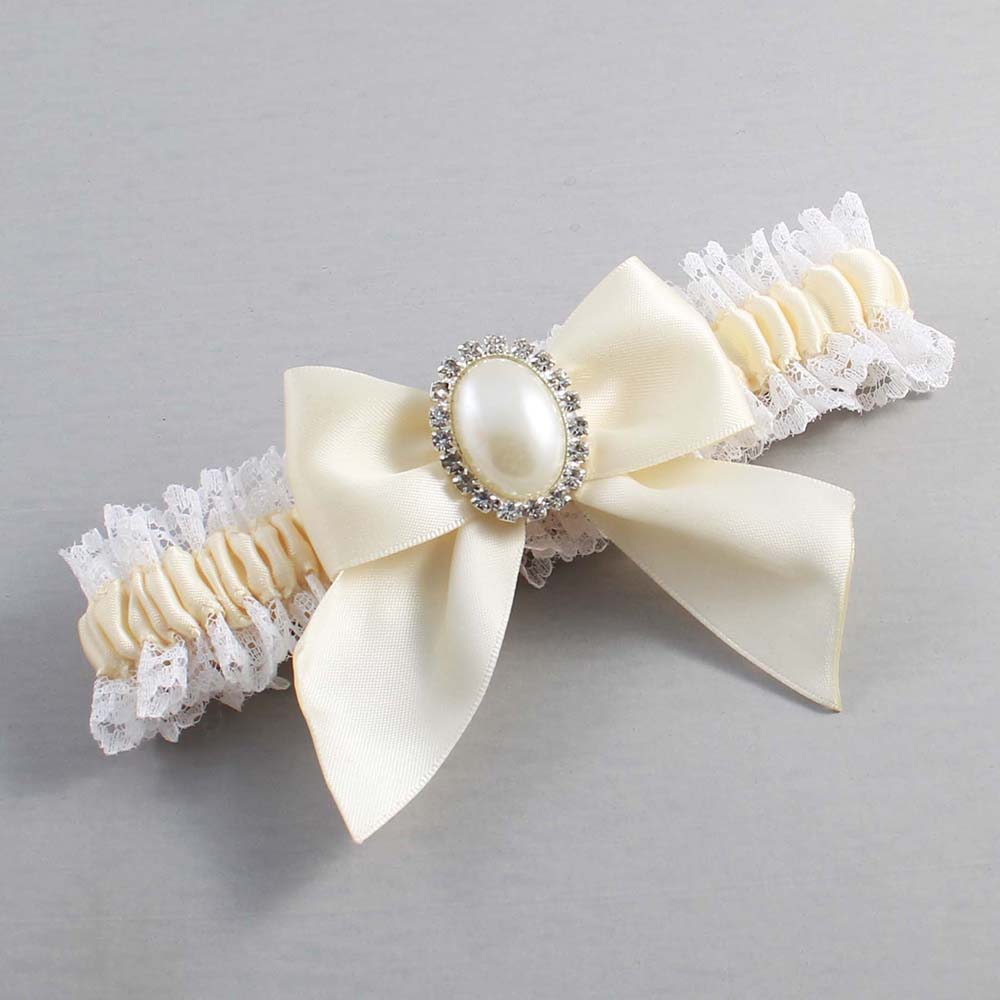 Ivory and White Lace Wedding Garter / Ivory and White Wedding Garters / Wedding Garter / Custom Wedding Garter / Bridal Garter / Prom Garter / Linda Joyce Couture / Personalized Garter / Personalized Wedding Garter / Personalized Prom Garter