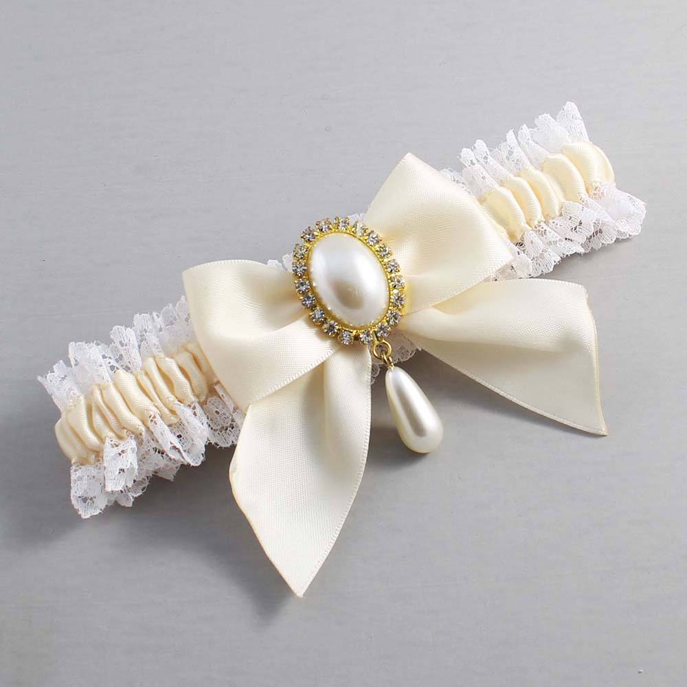 Ivory and White Lace Wedding Garter / Ivory and White Wedding Garters / Wedding Garter / Custom Wedding Garter / Bridal Garter / Prom Garter / Linda Joyce Couture / Personalized Garter / Personalized Wedding Garter / Personalized Prom Garter