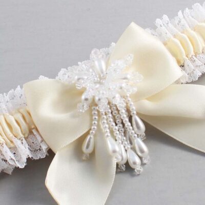 Ivory and White Lace Wedding Garter / Ivory and White Wedding Garters / Wedding Garter / Custom Wedding Garter / Bridal Garter / Prom Garter / Linda Joyce Couture / Personalized Garter / Personalized Wedding Garter / Personalized Prom Garter