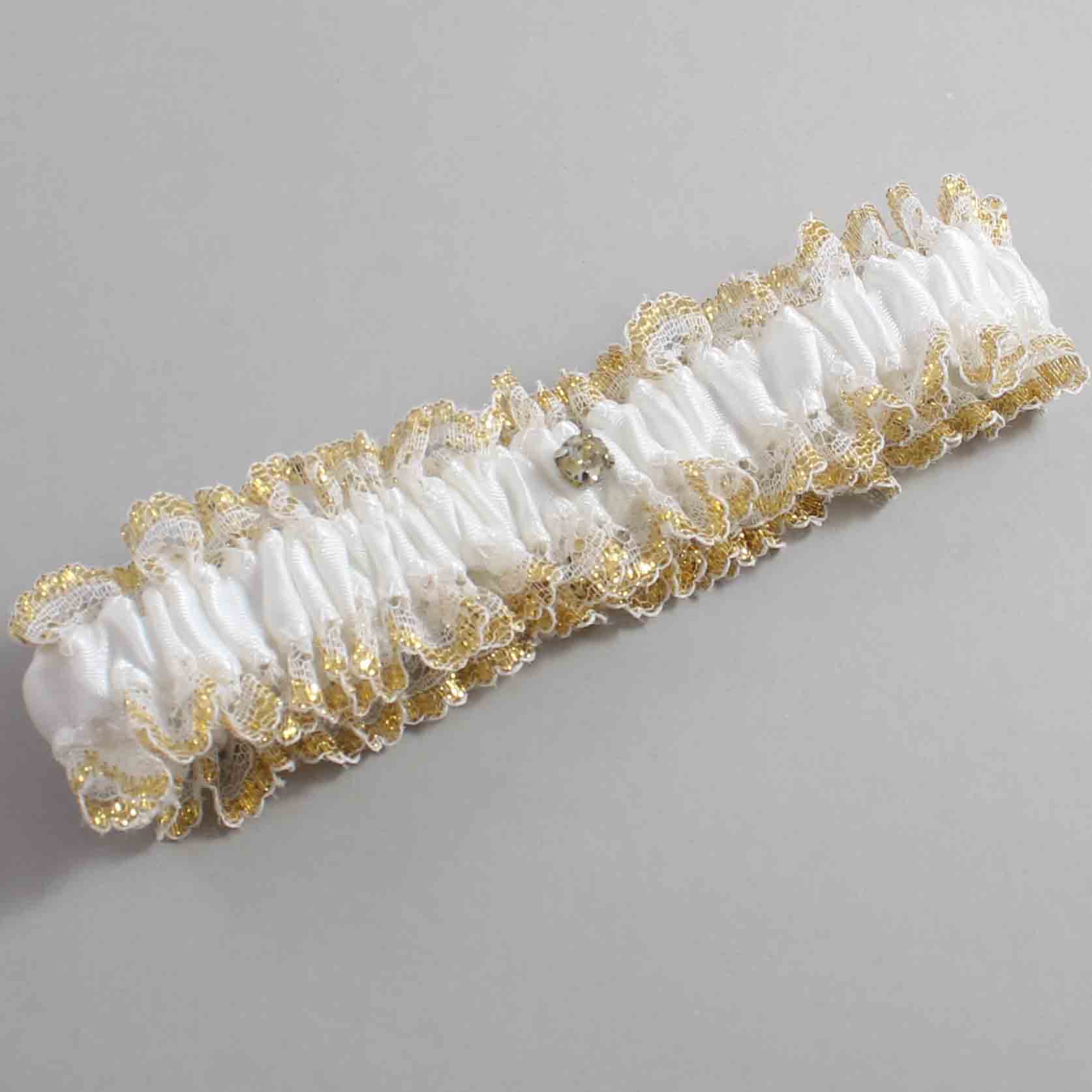White and Gold Metallic Lace Wedding Garter / White and Gold Wedding Garters / Wedding Garter / Custom Wedding Garter / Bridal Garter / Prom Garter / Linda Joyce Couture / Personalized Garter / Personalized Wedding Garter / Personalized Prom Garter