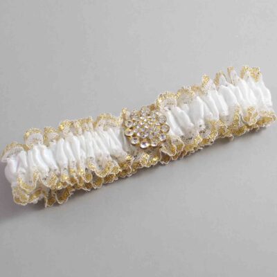 White and Gold Metallic Lace Wedding Garter / White and Gold Wedding Garters / Wedding Garter / Custom Wedding Garter / Bridal Garter / Prom Garter / Linda Joyce Couture / Personalized Garter / Personalized Wedding Garter / Personalized Prom Garter