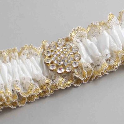 White and Gold Metallic Lace Wedding Garter / White and Gold Wedding Garters / Wedding Garter / Custom Wedding Garter / Bridal Garter / Prom Garter / Linda Joyce Couture / Personalized Garter / Personalized Wedding Garter / Personalized Prom Garter