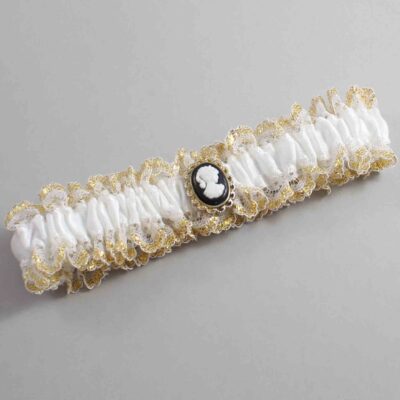 White and Gold Metallic Lace Wedding Garter / White and Gold Wedding Garters / Wedding Garter / Custom Wedding Garter / Bridal Garter / Prom Garter / Linda Joyce Couture / Personalized Garter / Personalized Wedding Garter / Personalized Prom Garter