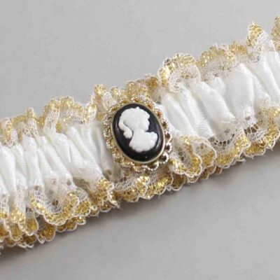 White and Gold Metallic Lace Wedding Garter / White and Gold Wedding Garters / Wedding Garter / Custom Wedding Garter / Bridal Garter / Prom Garter / Linda Joyce Couture / Personalized Garter / Personalized Wedding Garter / Personalized Prom Garter