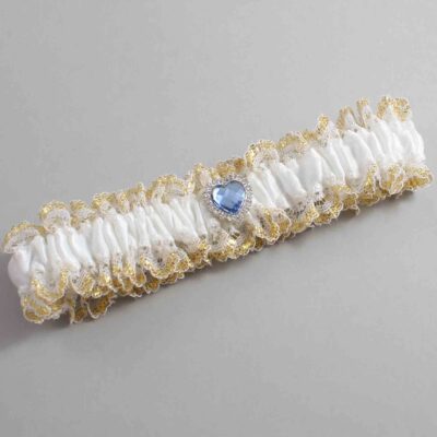 White and Gold Metallic Lace Wedding Garter / White and Gold Wedding Garters / Wedding Garter / Custom Wedding Garter / Bridal Garter / Prom Garter / Linda Joyce Couture / Personalized Garter / Personalized Wedding Garter / Personalized Prom Garter