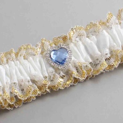 White and Gold Metallic Lace Wedding Garter / White and Gold Wedding Garters / Wedding Garter / Custom Wedding Garter / Bridal Garter / Prom Garter / Linda Joyce Couture / Personalized Garter / Personalized Wedding Garter / Personalized Prom Garter
