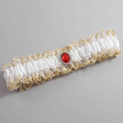 White and Gold Metallic Lace Wedding Garter / White and Gold Wedding Garters / Wedding Garter / Custom Wedding Garter / Bridal Garter / Prom Garter / Linda Joyce Couture / Personalized Garter / Personalized Wedding Garter / Personalized Prom Garter