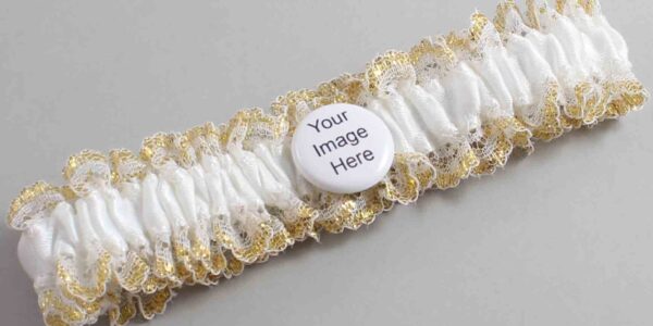White and Gold Metallic Lace Wedding Garter / White and Gold Wedding Garters / Wedding Garter / Custom Wedding Garter / Bridal Garter / Prom Garter / Linda Joyce Couture / Personalized Garter / Personalized Wedding Garter / Personalized Prom Garter