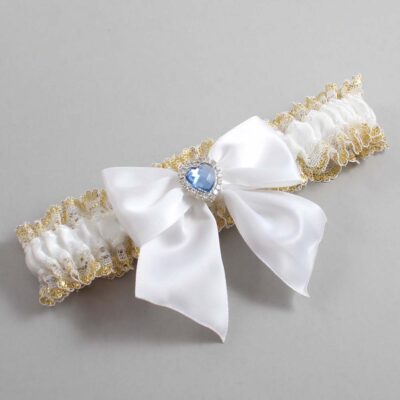 White and Gold Metallic Lace Wedding Garter / White and Gold Wedding Garters / Wedding Garter / Custom Wedding Garter / Bridal Garter / Prom Garter / Linda Joyce Couture / Personalized Garter / Personalized Wedding Garter / Personalized Prom Garter