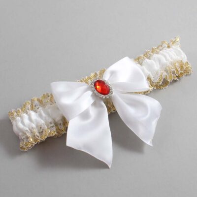 White and Gold Metallic Lace Wedding Garter / White and Gold Wedding Garters / Wedding Garter / Custom Wedding Garter / Bridal Garter / Prom Garter / Linda Joyce Couture / Personalized Garter / Personalized Wedding Garter / Personalized Prom Garter