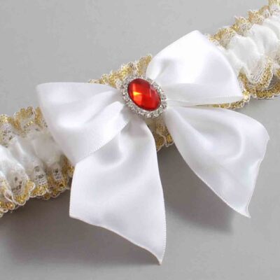 White and Gold Metallic Lace Wedding Garter / White and Gold Wedding Garters / Wedding Garter / Custom Wedding Garter / Bridal Garter / Prom Garter / Linda Joyce Couture / Personalized Garter / Personalized Wedding Garter / Personalized Prom Garter