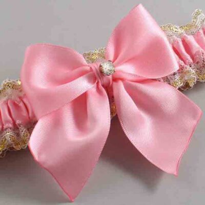 Pink and White-Gold Lace Wedding Garter / Pink and Gold Wedding Garters / Wedding Garter / Custom Wedding Garter / Bridal Garter / Prom Garter / Linda Joyce Couture / Personalized Garter / Personalized Wedding Garter / Personalized Prom Garter