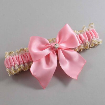 Pink and White-Gold Lace Wedding Garter / Pink and Gold Wedding Garters / Wedding Garter / Custom Wedding Garter / Bridal Garter / Prom Garter / Linda Joyce Couture / Personalized Garter / Personalized Wedding Garter / Personalized Prom Garter